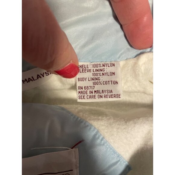 Lady Van Heusen Light Blue Zippered Cotton Lined Windbreaker SZ Medium - Picture 6 of 7